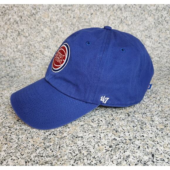 Hat Detroit Pistons '47 Brand One Size Adjustable Blue Cap Basketball Logo - Picture 4 of 8
